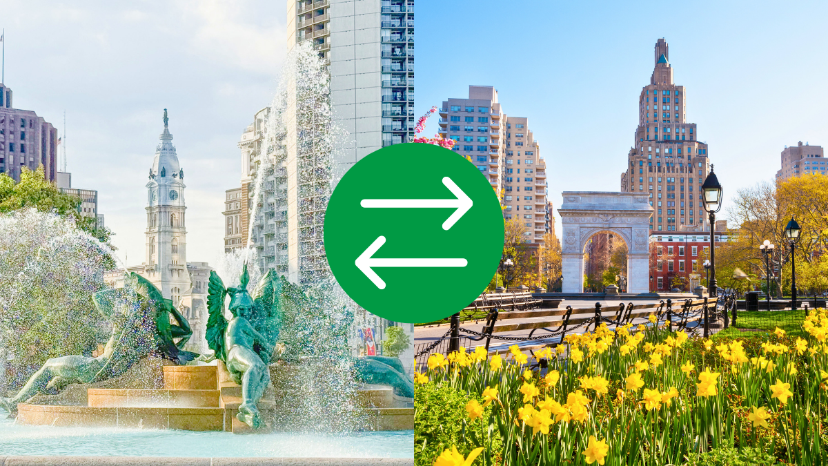 Philadelphia ↔ New York City