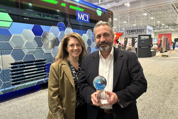 Danielle Veronesi & Chris Crean of Peter Pan Bus Lines accepted the award at ABA Marketplace in Nashville