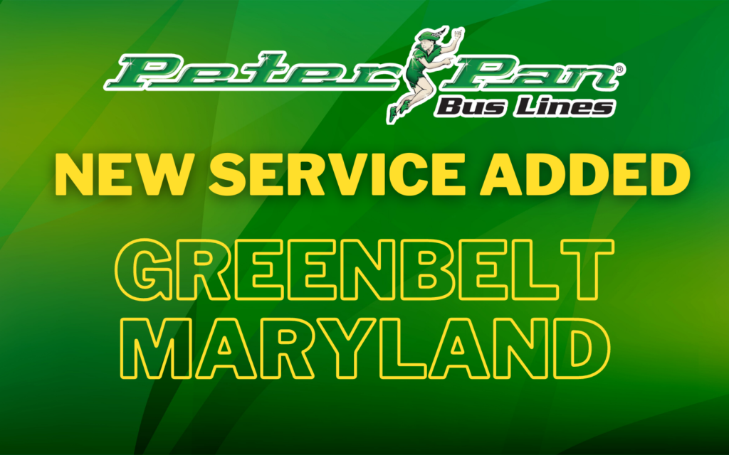 NEW SERVICE Starting Monday, September 27th! Peter Pan Bus Lines