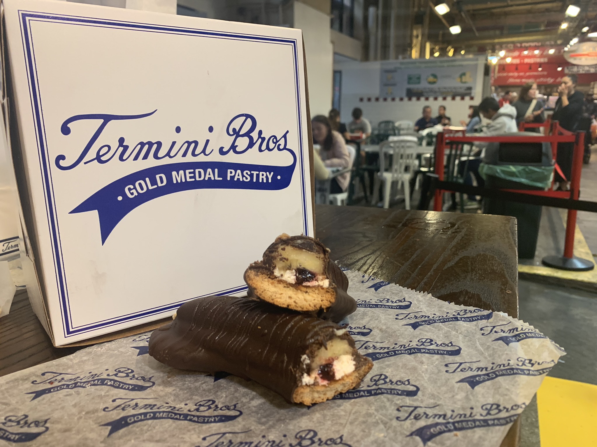 A Chocolate Banana from Termini Bros, one of our favorite dessert selection