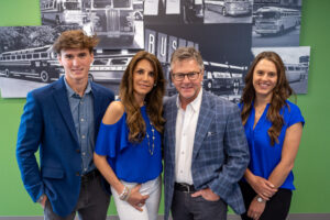 The Picknelly family leadership team of Peter Pan Bus Lines, highlighting multiple generations of family-owned transportation leadership.